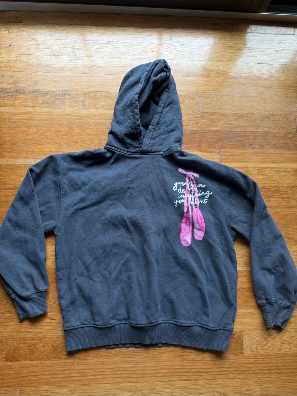Zara Kids Charcoal Ballet Graphic Hoodie - Size 13–14